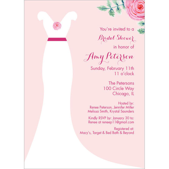 Pink Wedding Dress Invitations
